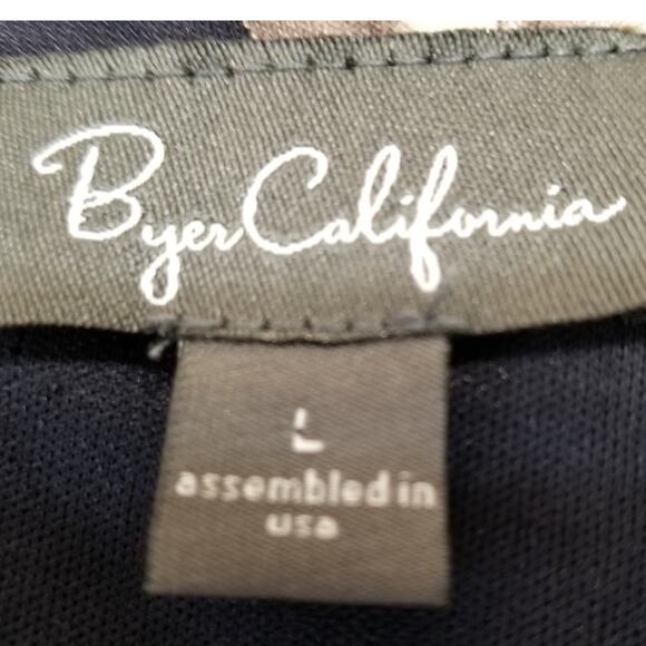 Byer California Multicolor Mini Floral Dress Long Sleeve Key Hole V-Neck Size L - Picture 4 of 6